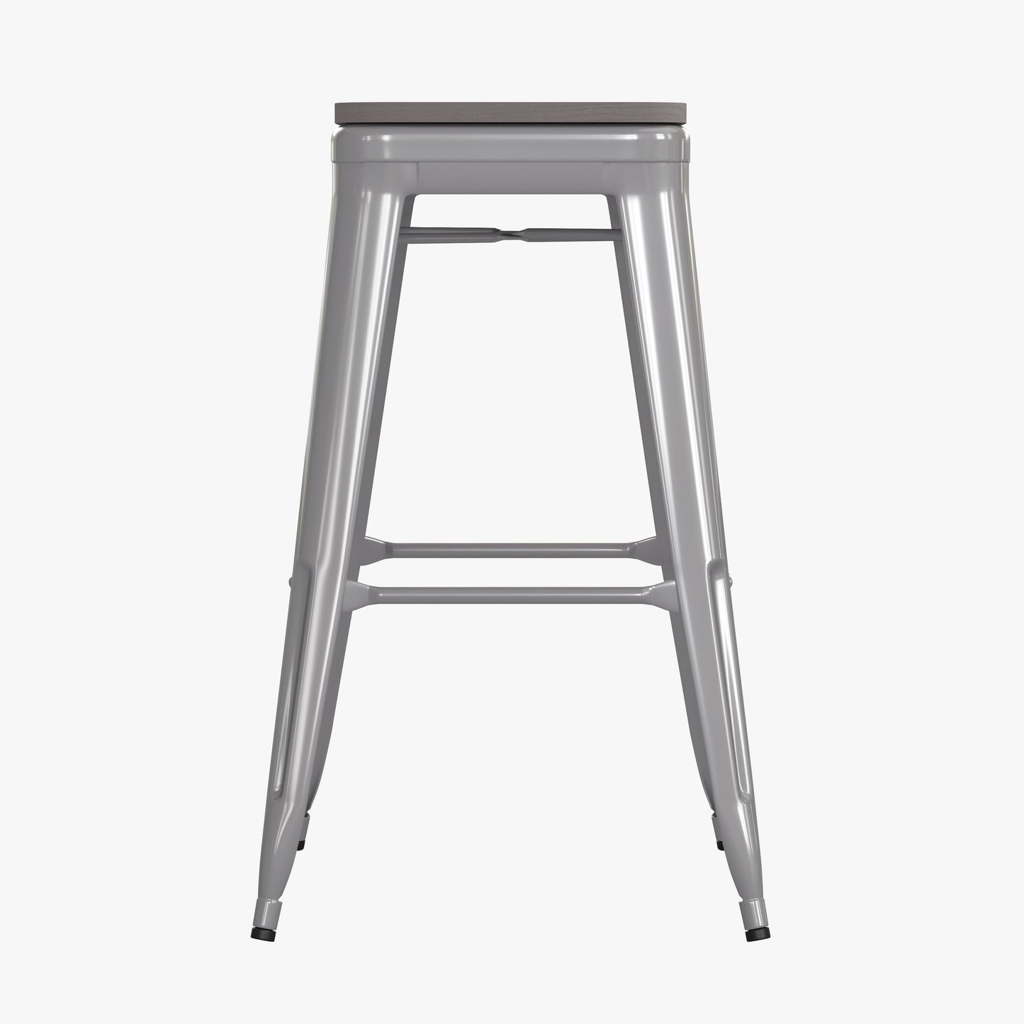 4PK 30" Silver Stool-Gray Seat 4-ET-31320-30-SV-R-PL2G-GG