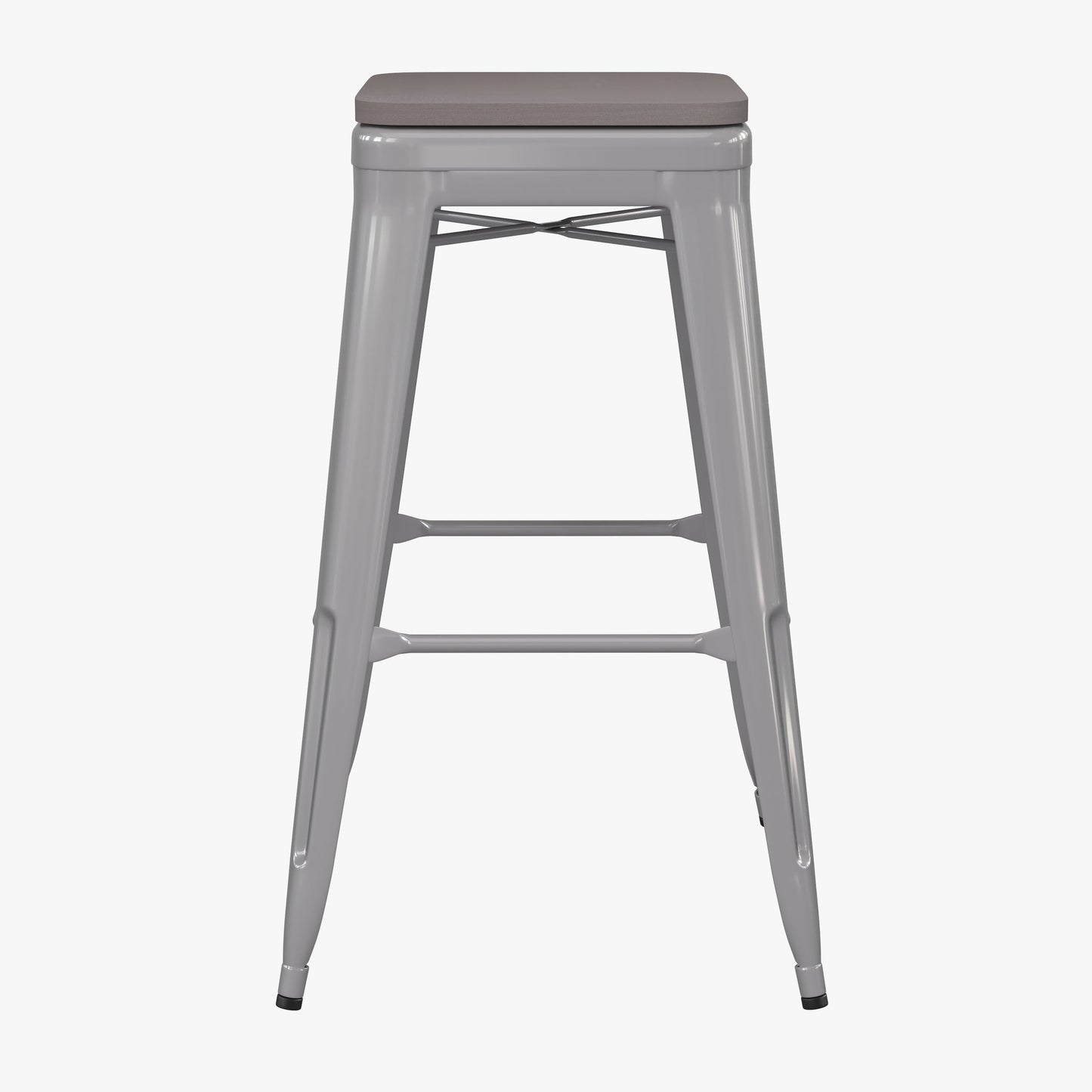 4PK 30" Silver Stool-Gray Seat 4-ET-31320-30-SV-R-PL2G-GG