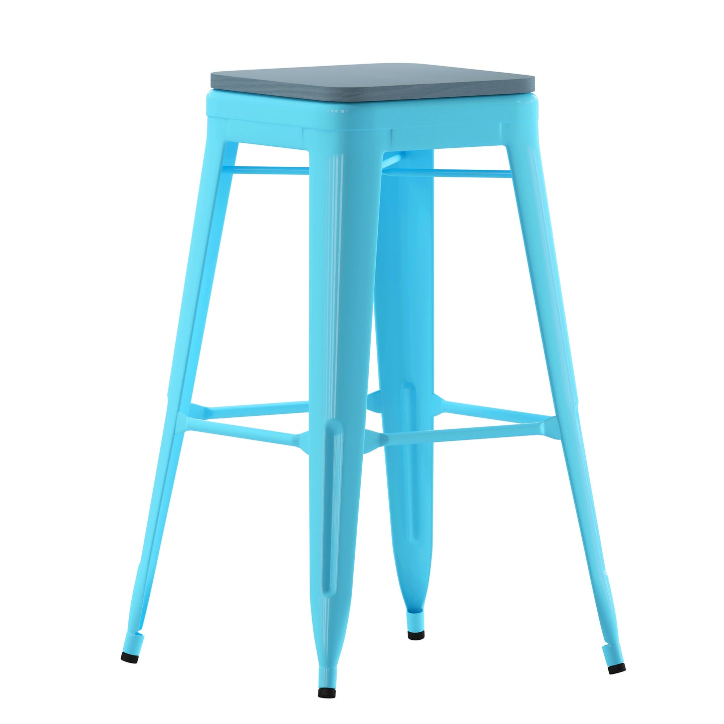 4PK 30" Teal Stool-Teal Seat 4-ET-31320-30-TL-R-PL2C-GG
