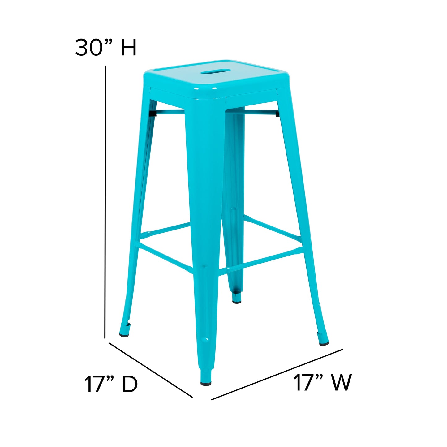 4PK 30" Teal Stool-Teal Seat 4-ET-31320-30-TL-R-PL2C-GG