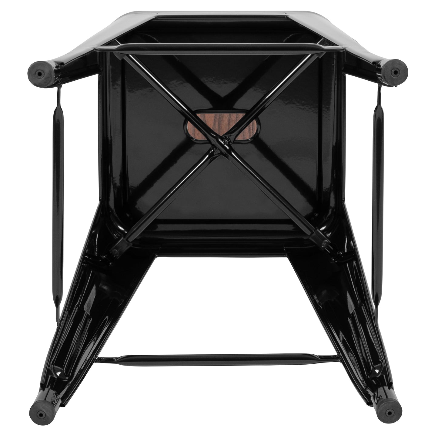 Black 24" High Metal Stool 4-ET-31320W-24-BK-R-GG