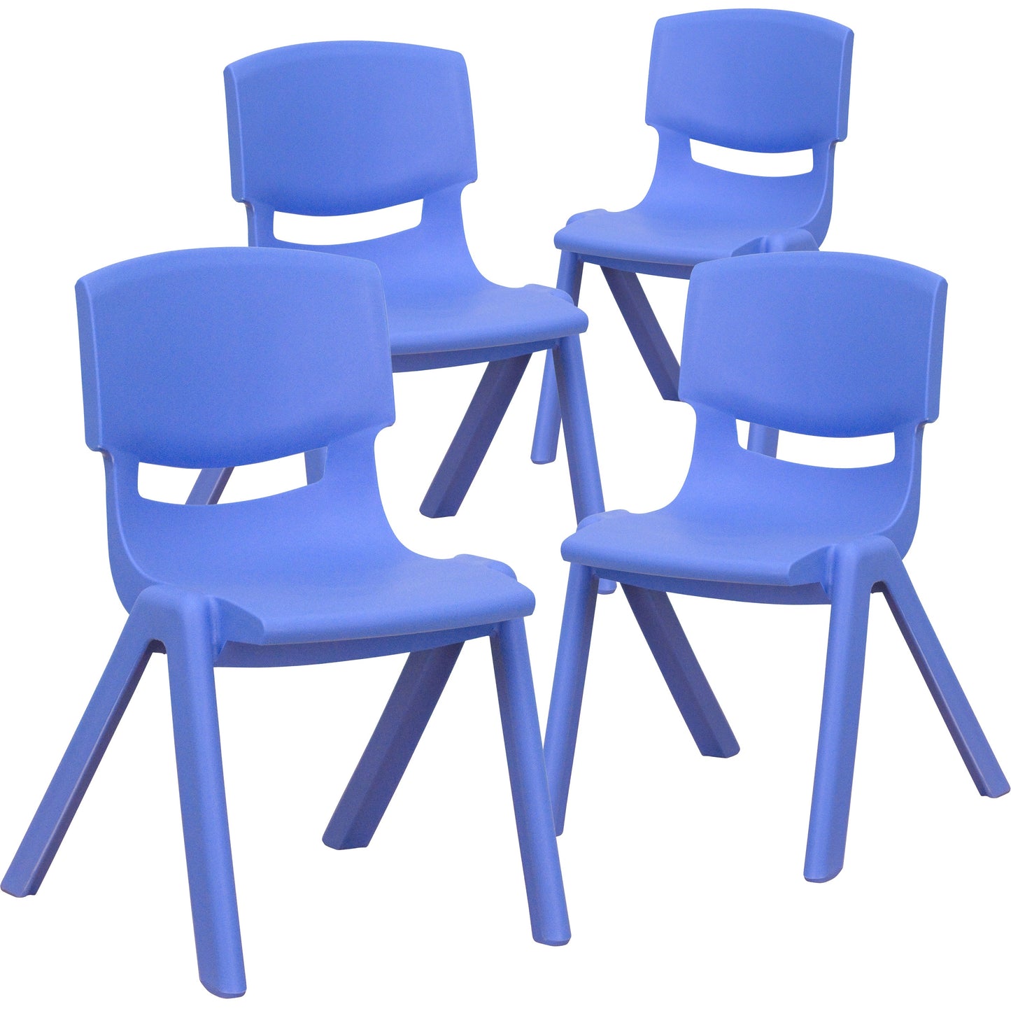 4PK Blue Plastic Stack Chair 4-YU-YCX4-001-BLUE-GG