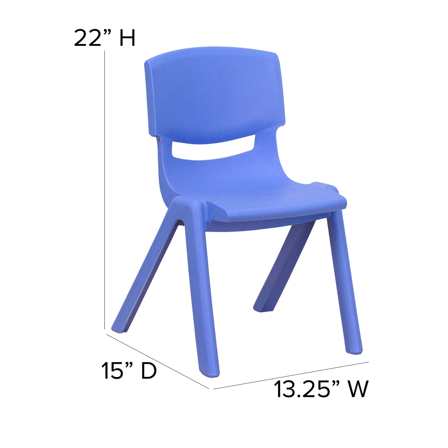 4PK Blue Plastic Stack Chair 4-YU-YCX4-001-BLUE-GG
