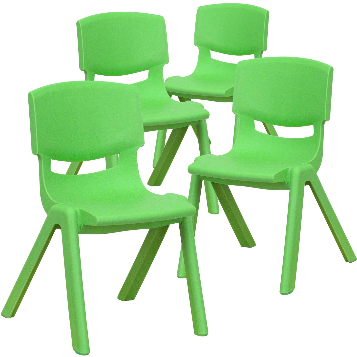 4PK Green Plastic Stack Chair 4-YU-YCX4-001-GREEN-GG