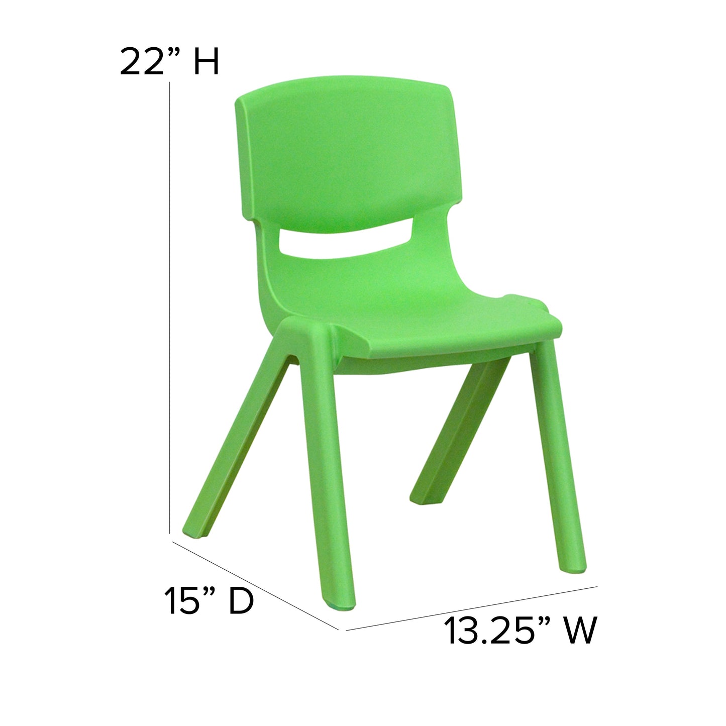 4PK Green Plastic Stack Chair 4-YU-YCX4-001-GREEN-GG