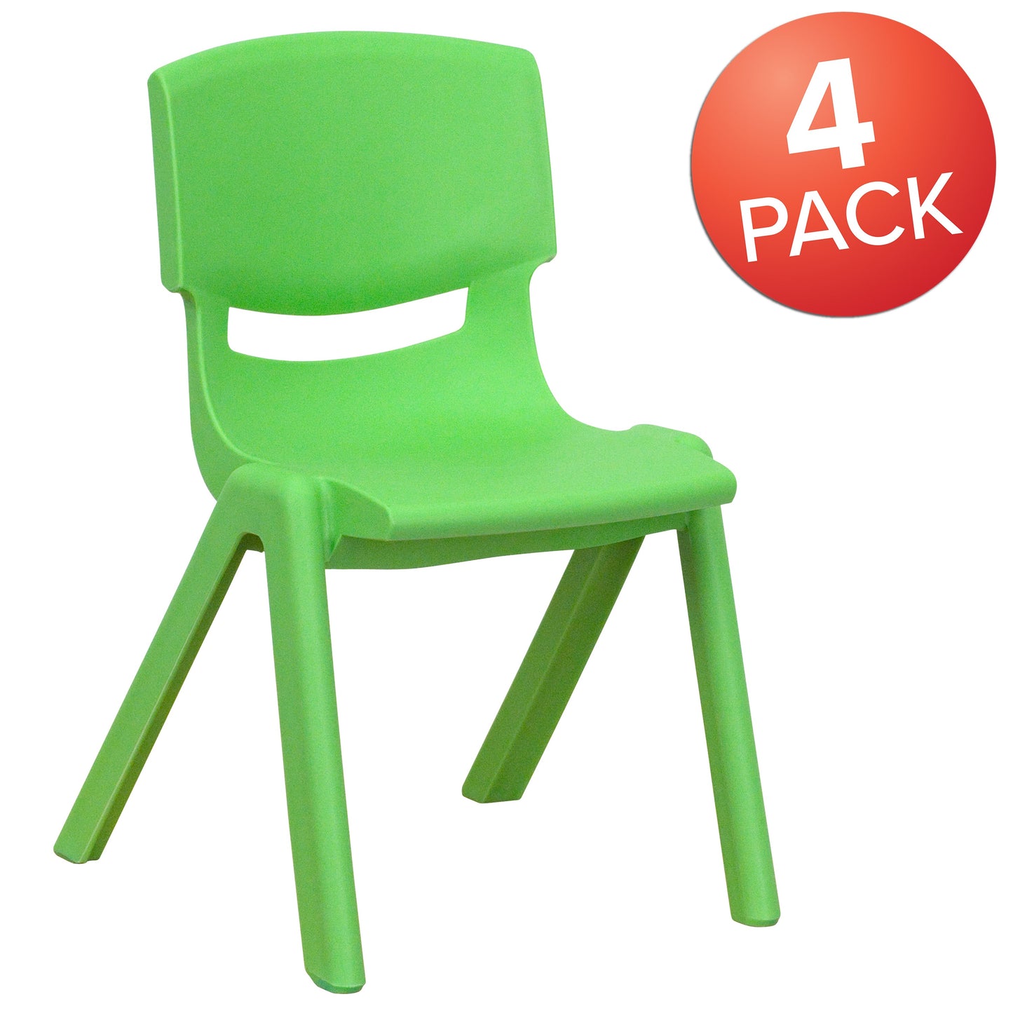 4PK Green Plastic Stack Chair 4-YU-YCX4-001-GREEN-GG