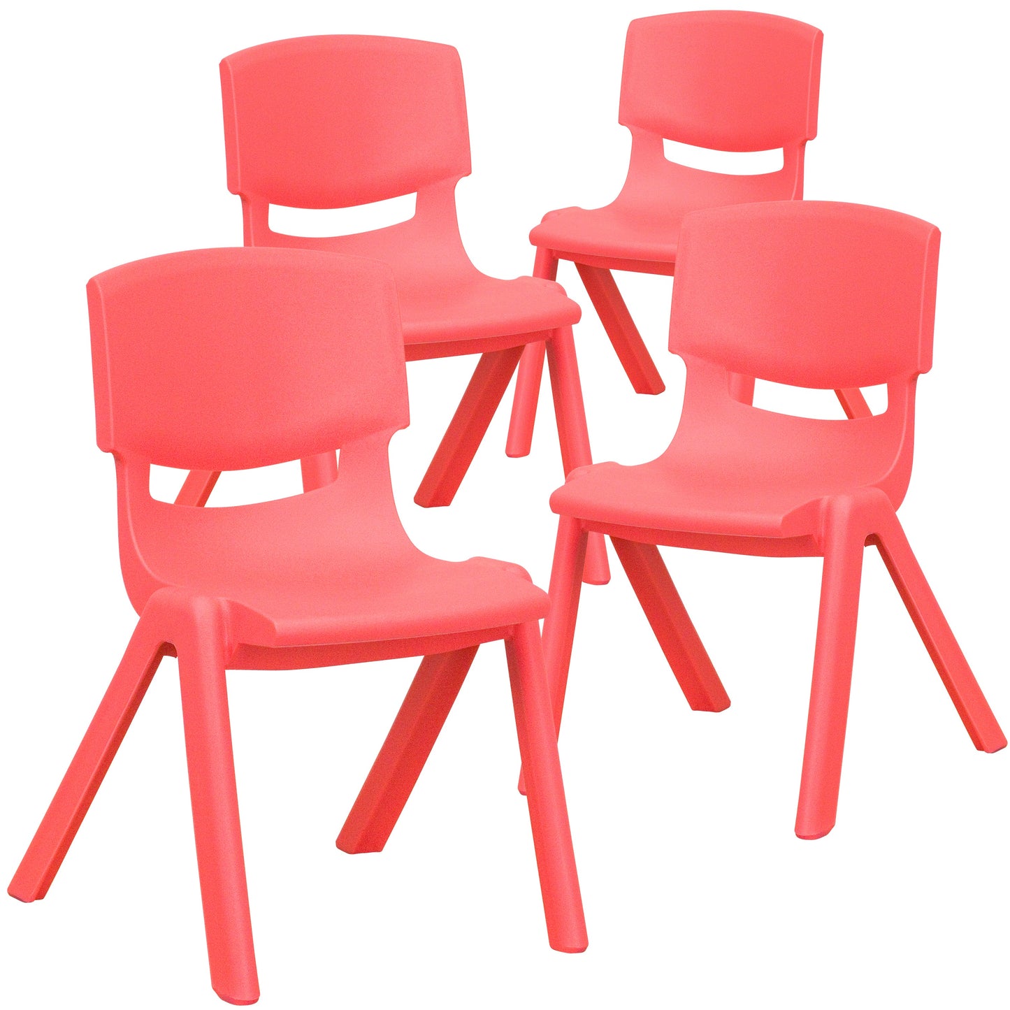 4PK Red Plastic Stack Chair 4-YU-YCX4-001-RED-GG