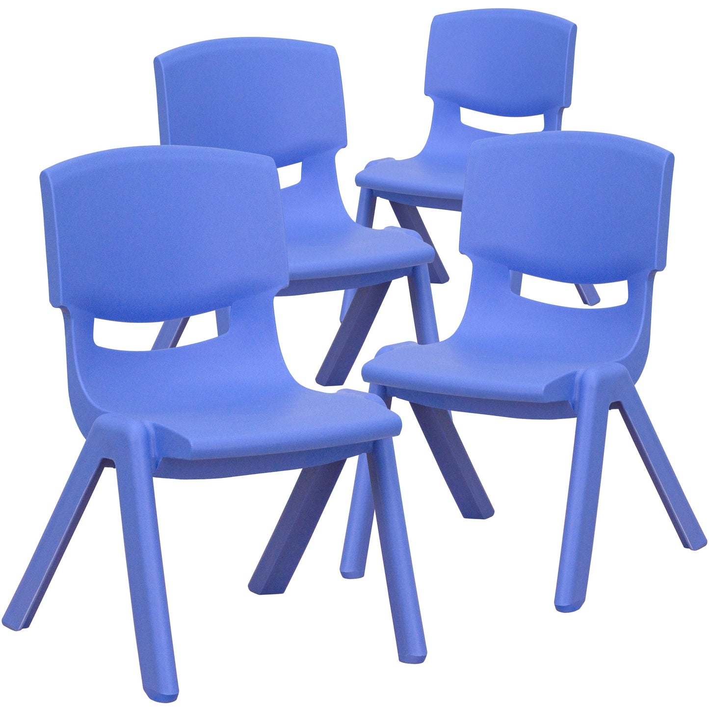 4PK Blue Plastic Stack Chair 4-YU-YCX4-003-BLUE-GG