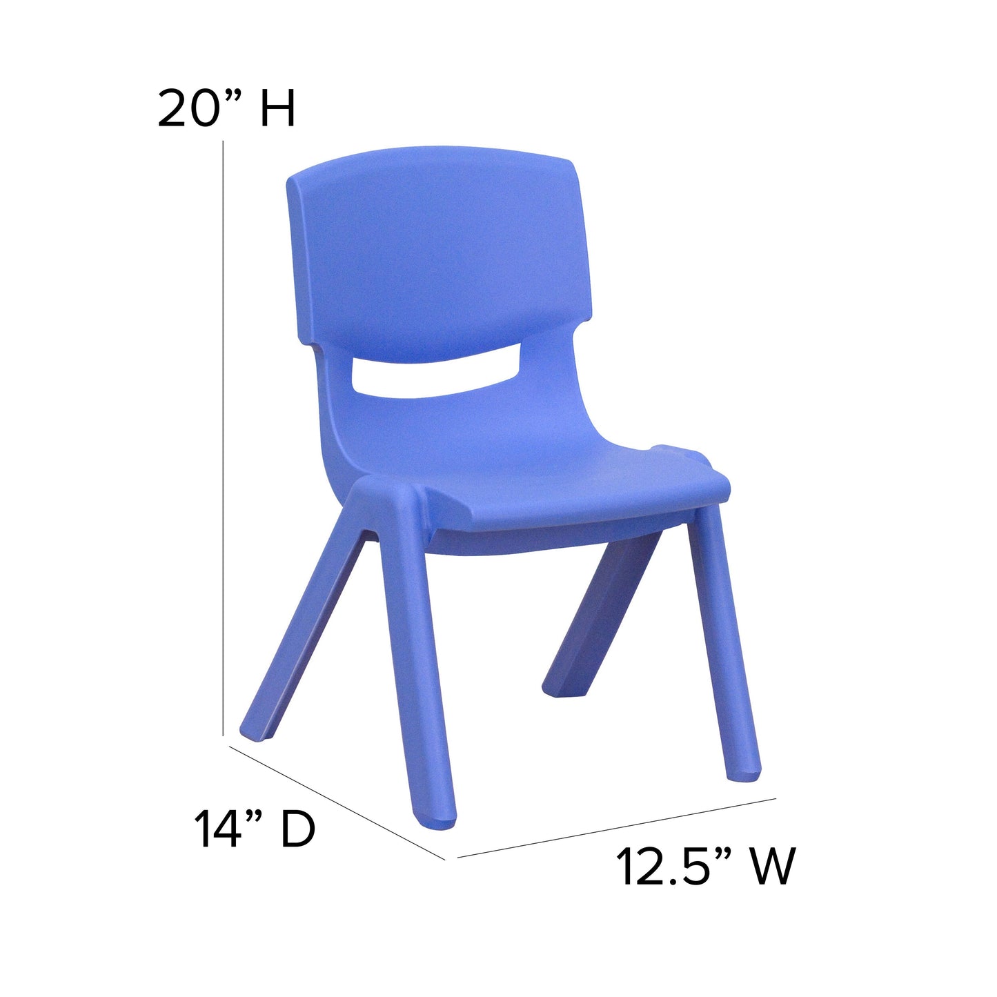 4PK Blue Plastic Stack Chair 4-YU-YCX4-003-BLUE-GG