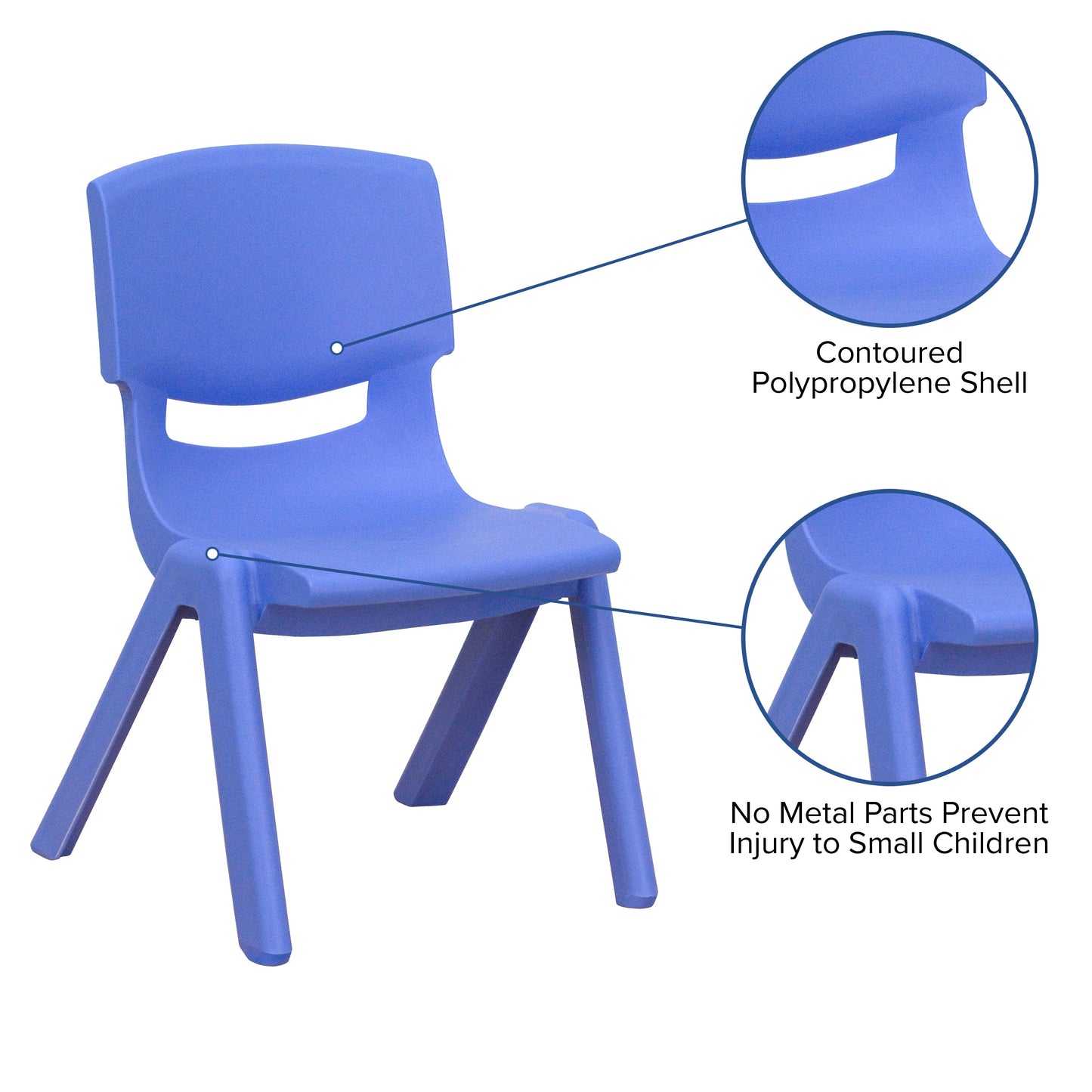4PK Blue Plastic Stack Chair 4-YU-YCX4-003-BLUE-GG