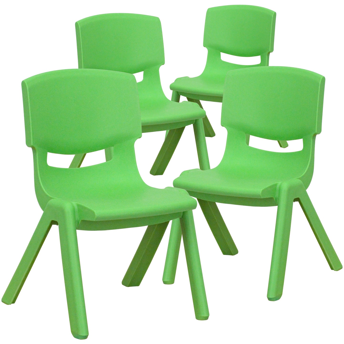 4PK Green Plastic Stack Chair 4-YU-YCX4-003-GREEN-GG
