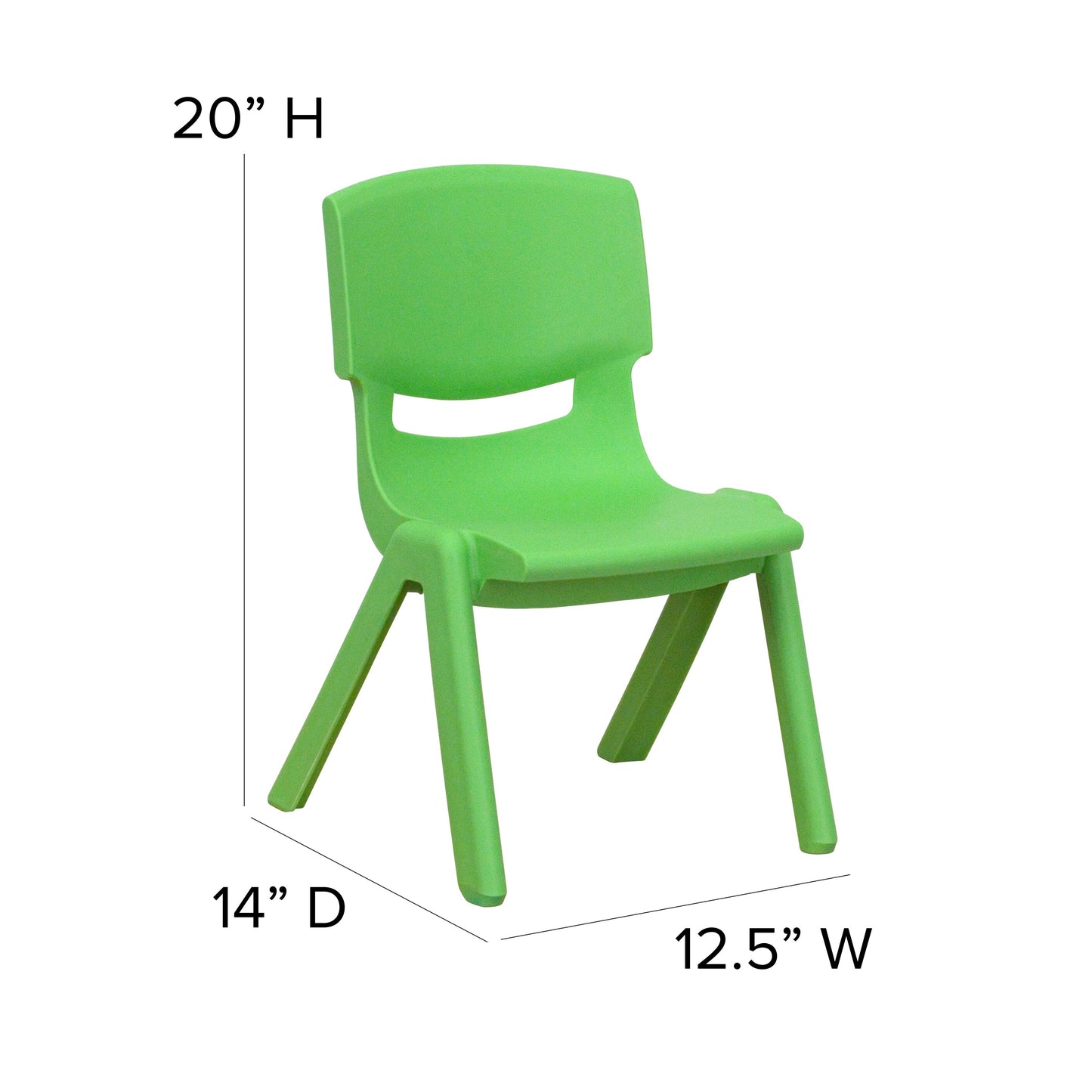 4PK Green Plastic Stack Chair 4-YU-YCX4-003-GREEN-GG