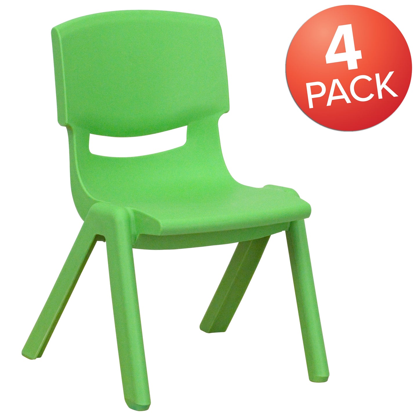 4PK Green Plastic Stack Chair 4-YU-YCX4-003-GREEN-GG