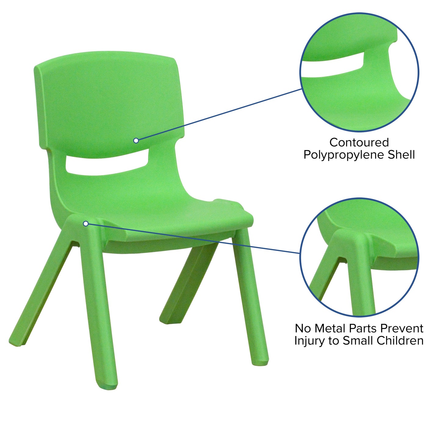 4PK Green Plastic Stack Chair 4-YU-YCX4-003-GREEN-GG