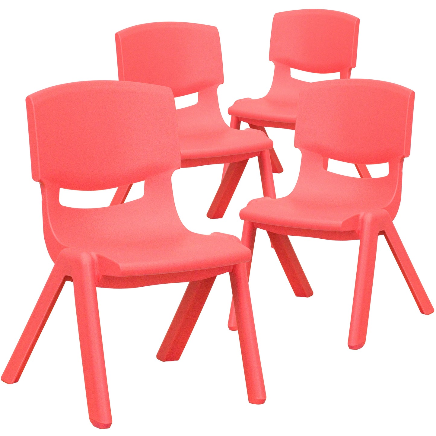 4PK Red Plastic Stack Chair 4-YU-YCX4-003-RED-GG