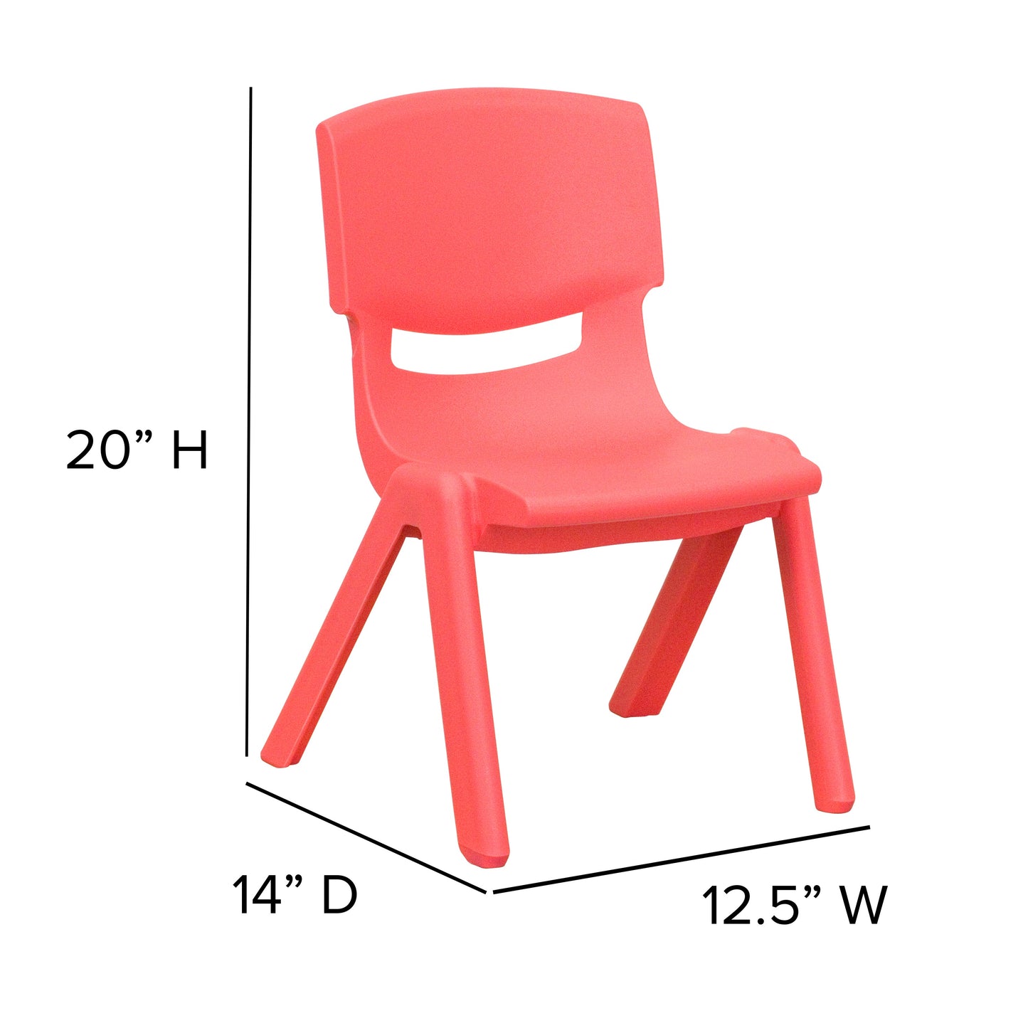 4PK Red Plastic Stack Chair 4-YU-YCX4-003-RED-GG