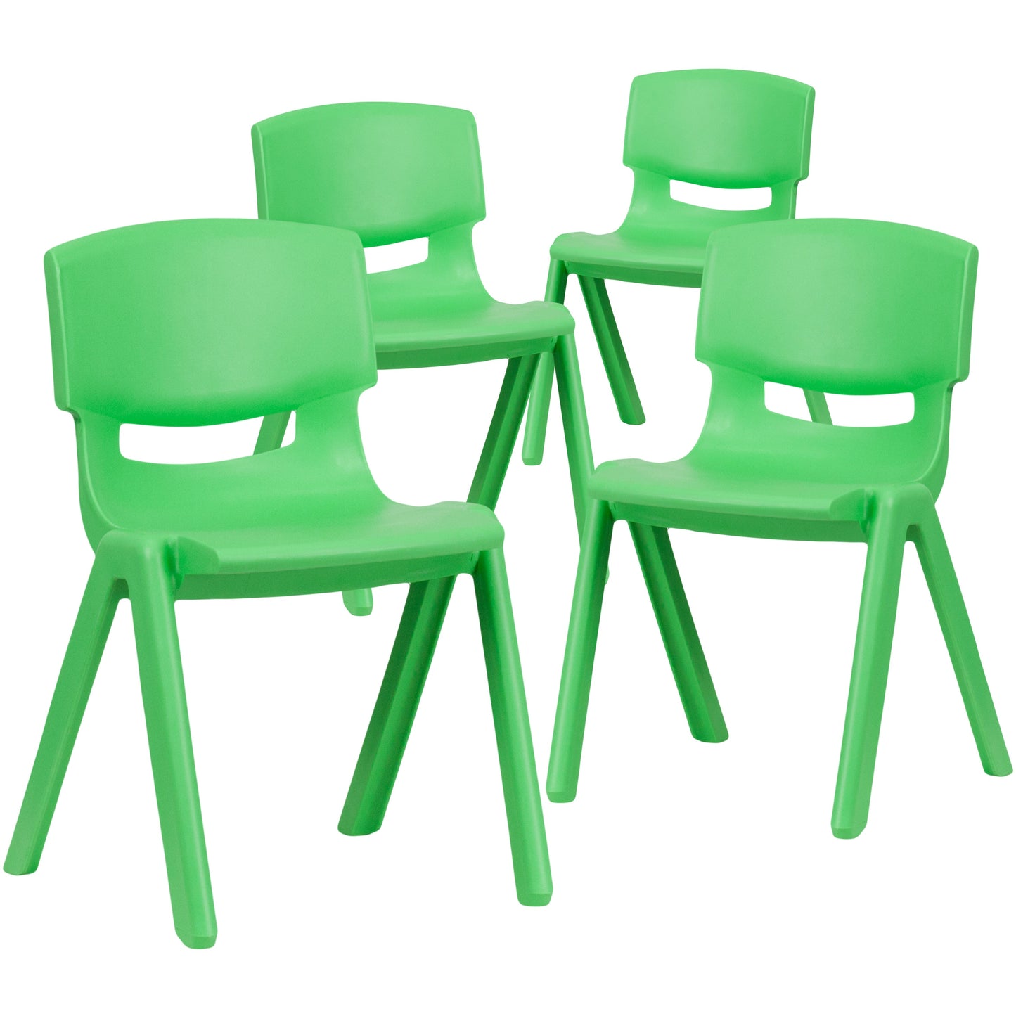 4PK Green Plastic Stack Chair 4-YU-YCX4-004-GREEN-GG
