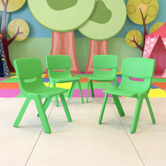 4PK Green Plastic Stack Chair 4-YU-YCX4-004-GREEN-GG
