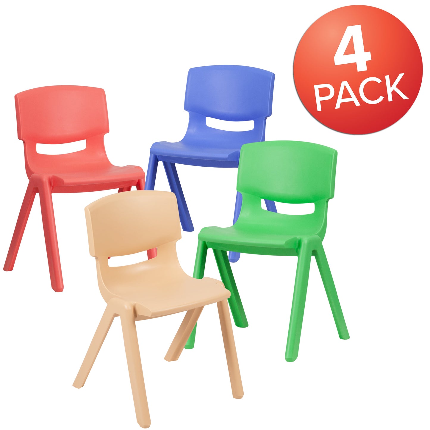 Assorted Plastic Stack Chairs 4-YU-YCX4-004-MULTI-GG