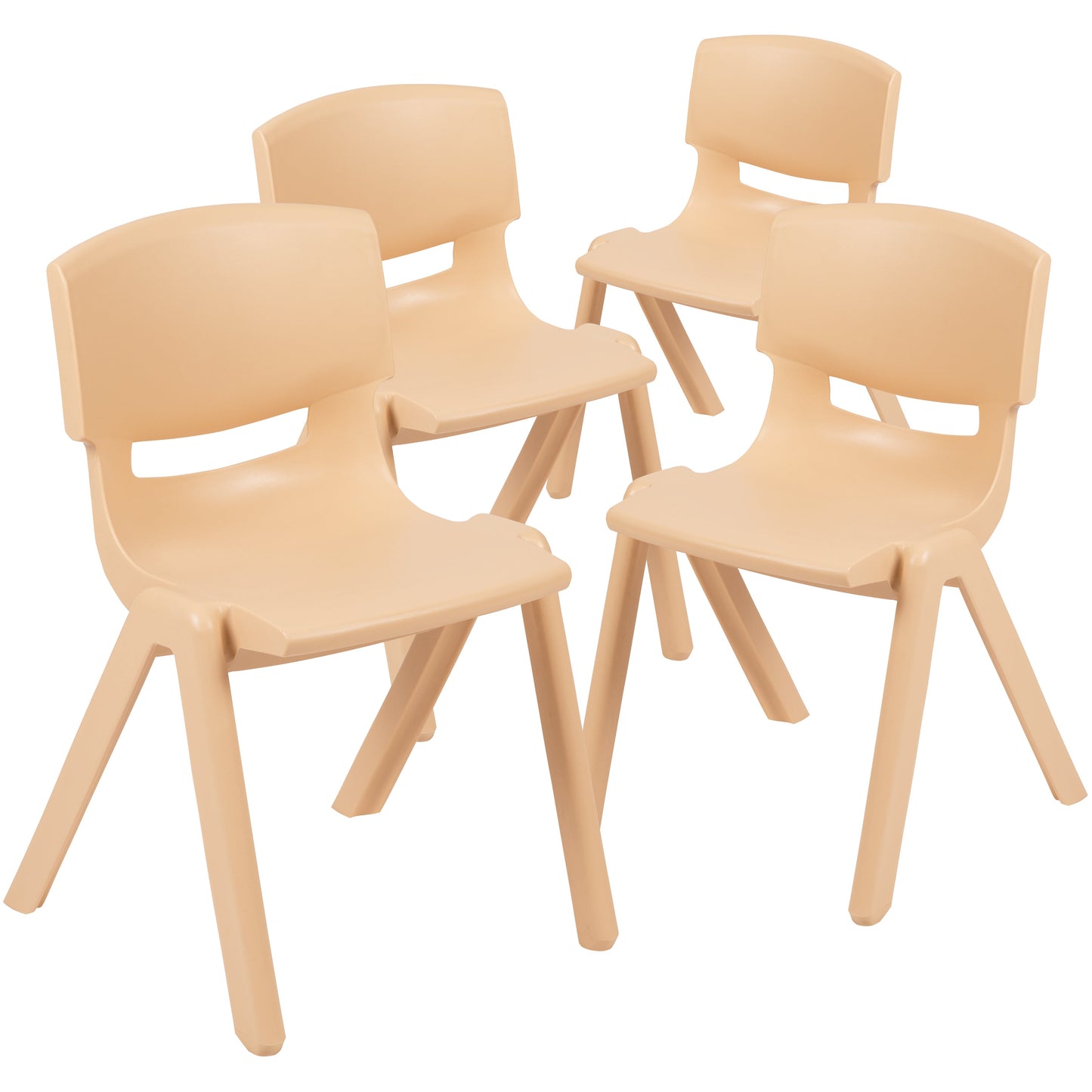 4PK Natural Plastic Chair 4-YU-YCX4-004-NAT-GG