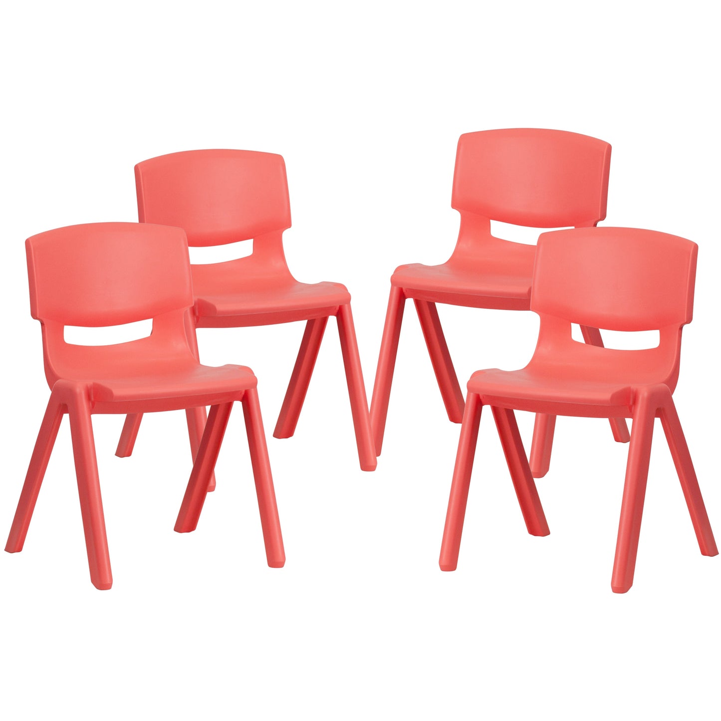 4PK Red Plastic Stack Chair 4-YU-YCX4-004-RED-GG
