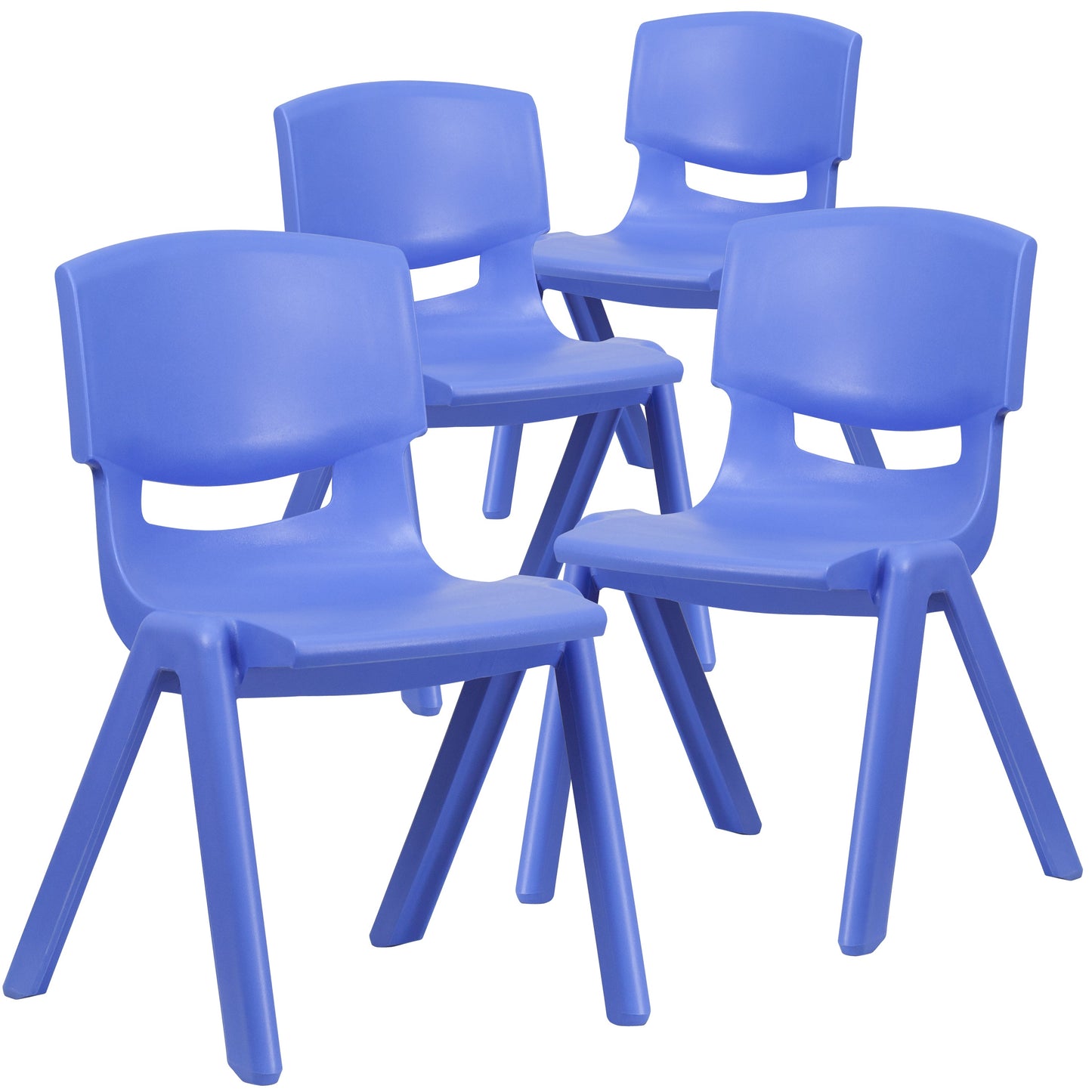 4PK Blue Plastic Stack Chair 4-YU-YCX4-005-BLUE-GG