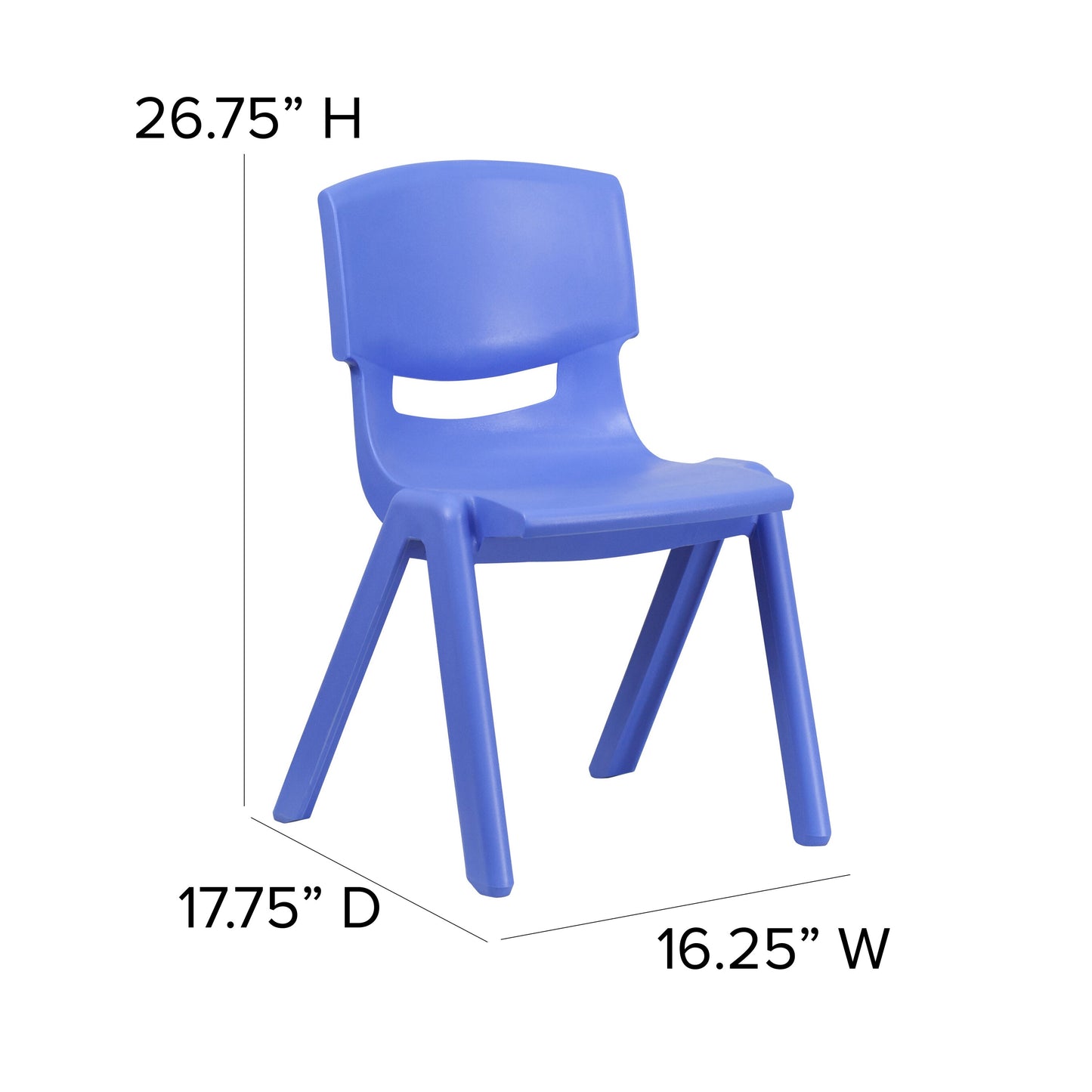4PK Blue Plastic Stack Chair 4-YU-YCX4-005-BLUE-GG