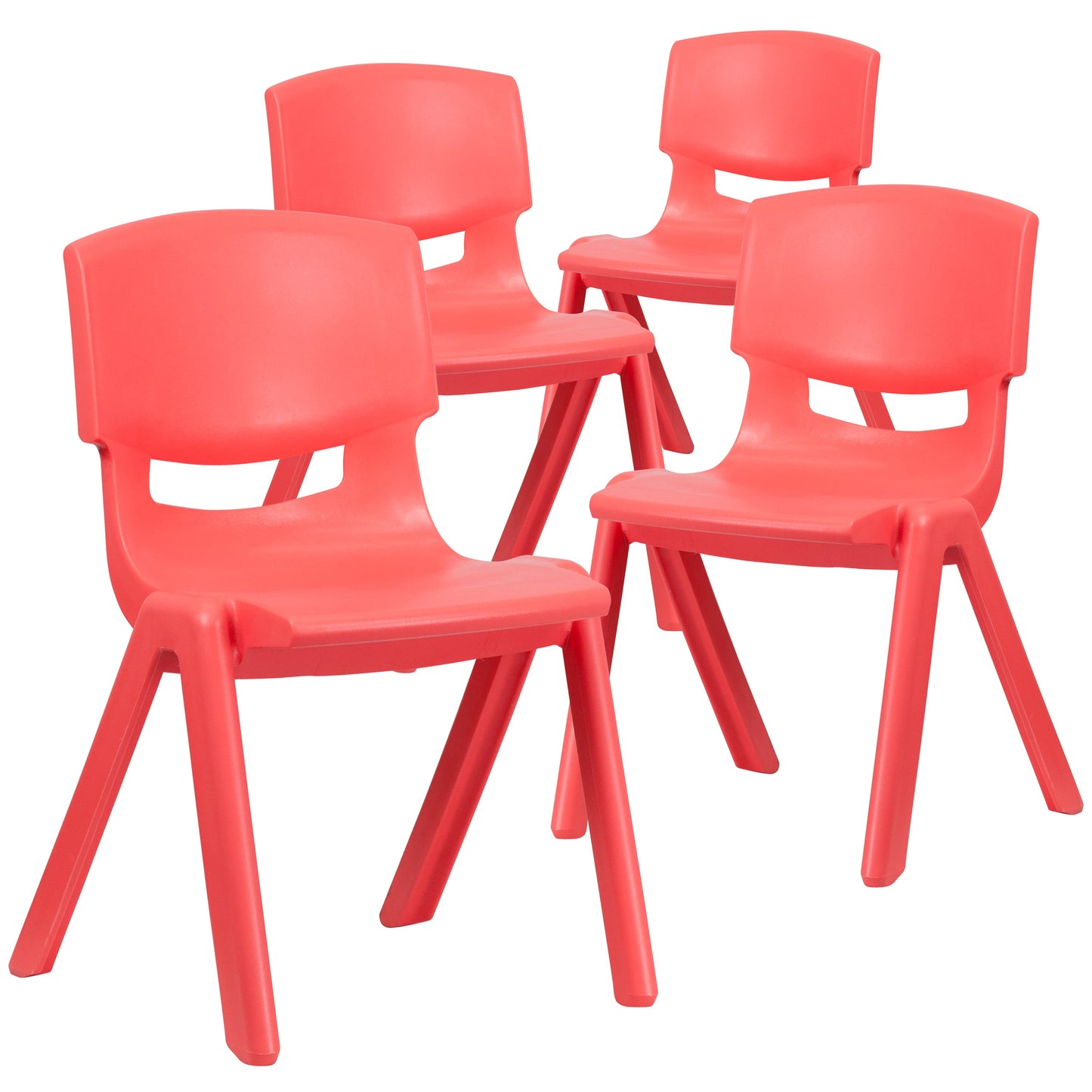 4PK Red Plastic Stack Chair 4-YU-YCX4-005-RED-GG