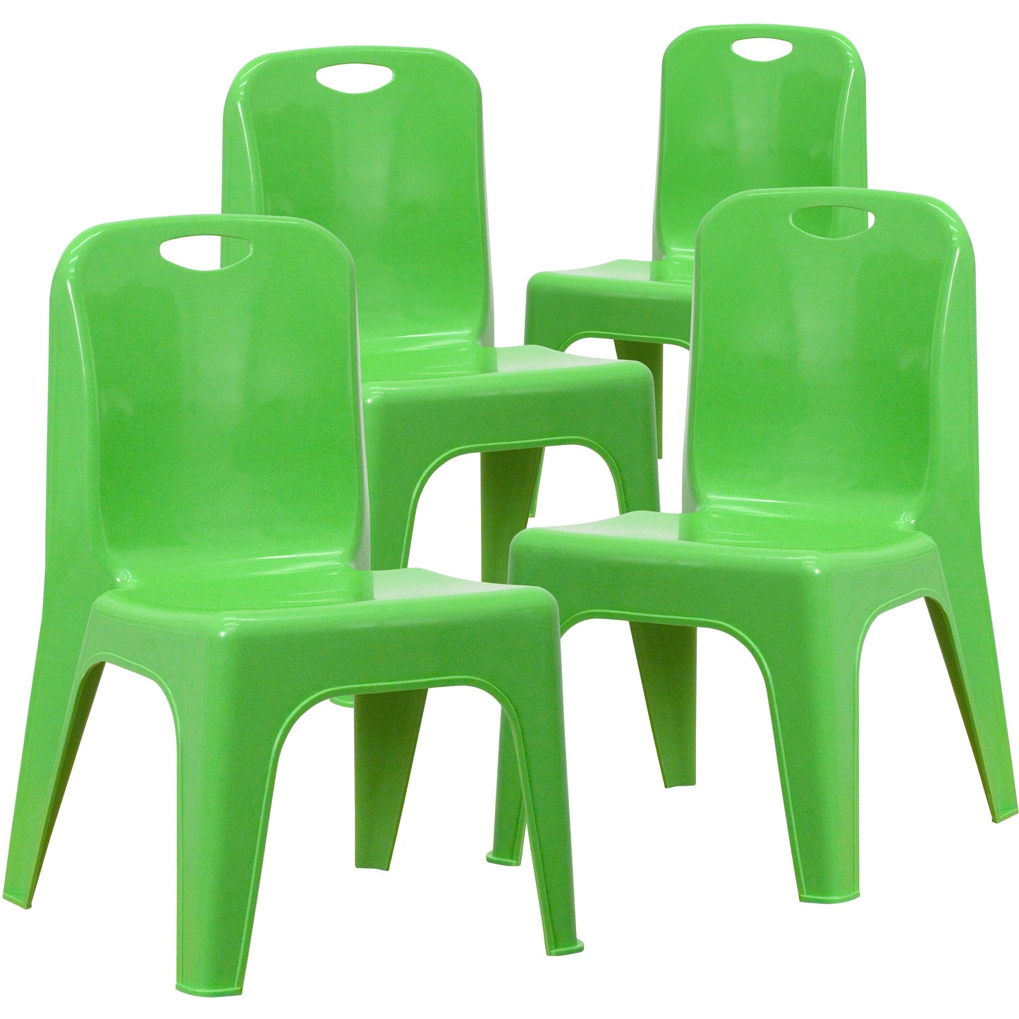 4PK Green Plastic Stack Chair 4-YU-YCX4-011-GREEN-GG
