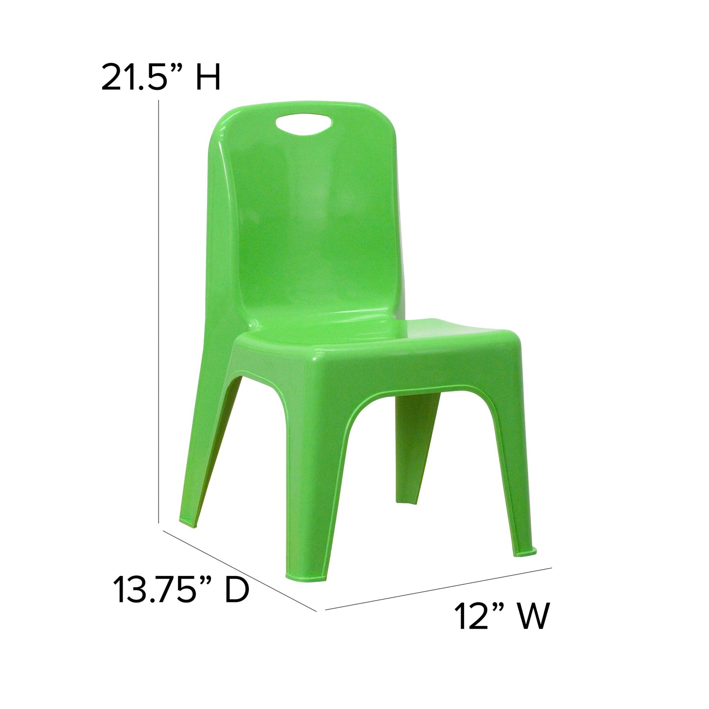 4PK Green Plastic Stack Chair 4-YU-YCX4-011-GREEN-GG