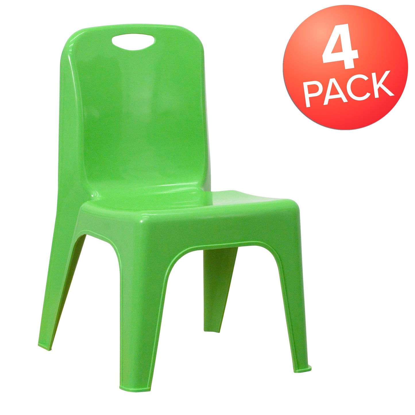 4PK Green Plastic Stack Chair 4-YU-YCX4-011-GREEN-GG