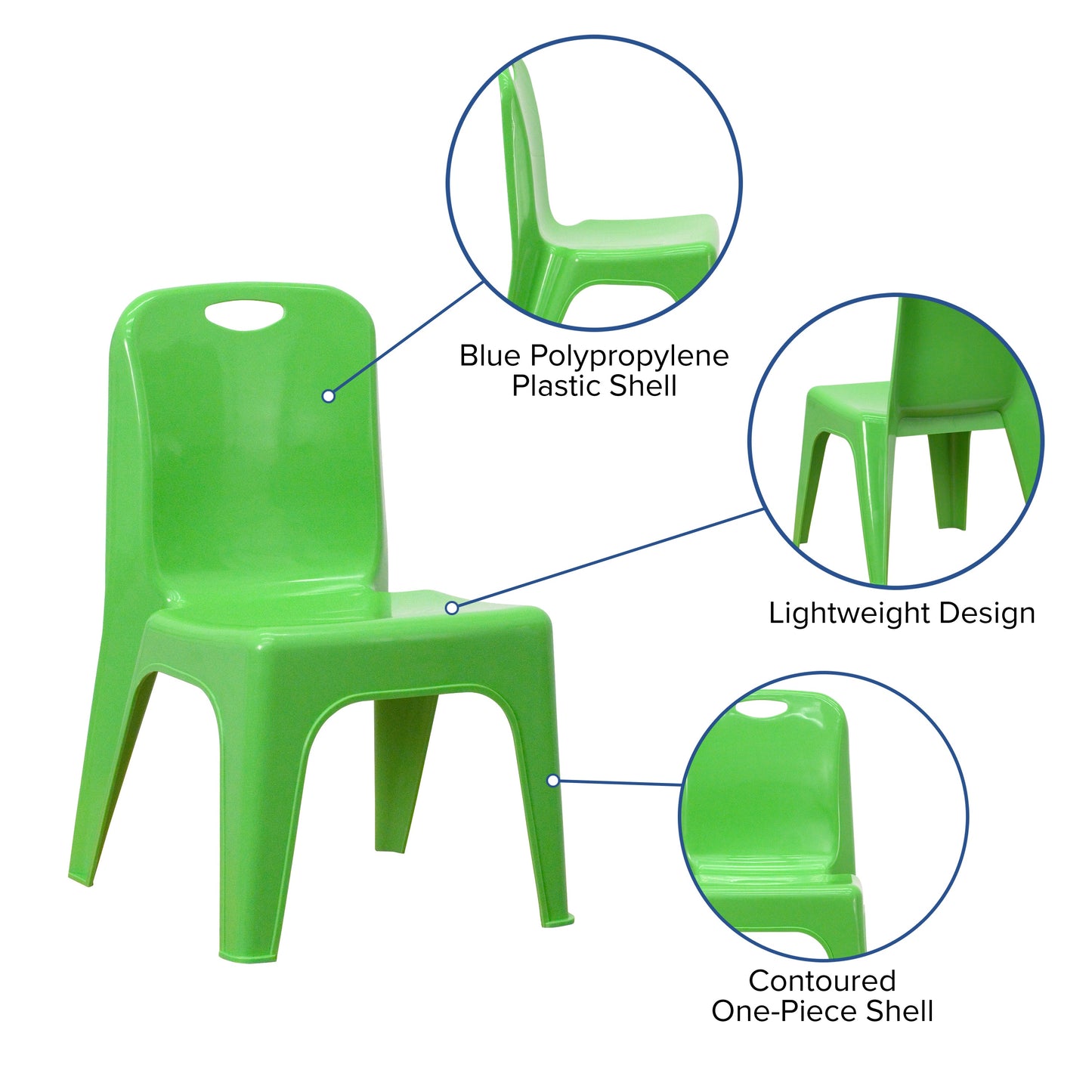 4PK Green Plastic Stack Chair 4-YU-YCX4-011-GREEN-GG
