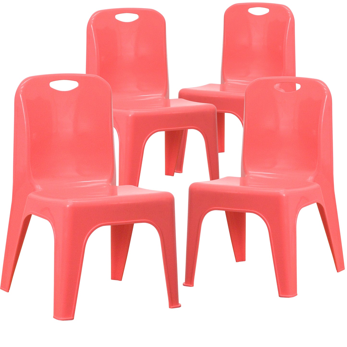 4PK Red Plastic Stack Chair 4-YU-YCX4-011-RED-GG