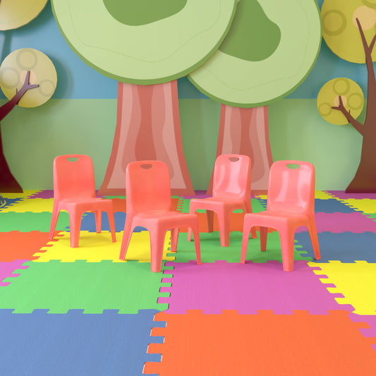 4PK Red Plastic Stack Chair 4-YU-YCX4-011-RED-GG