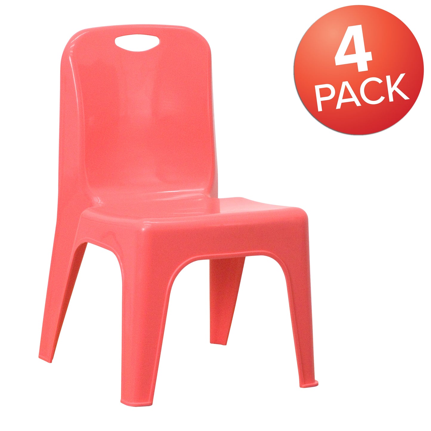 4PK Red Plastic Stack Chair 4-YU-YCX4-011-RED-GG