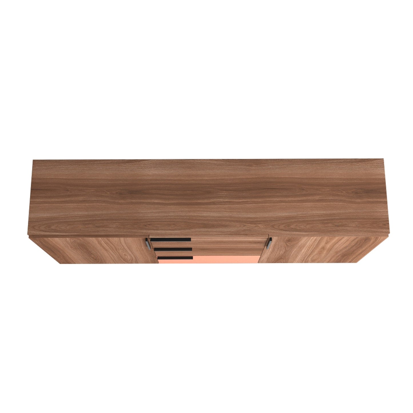 Manhattan Comfort Beekman 62.99 Sideboard with 4 Shelves in Brown and Pink 403AMC229