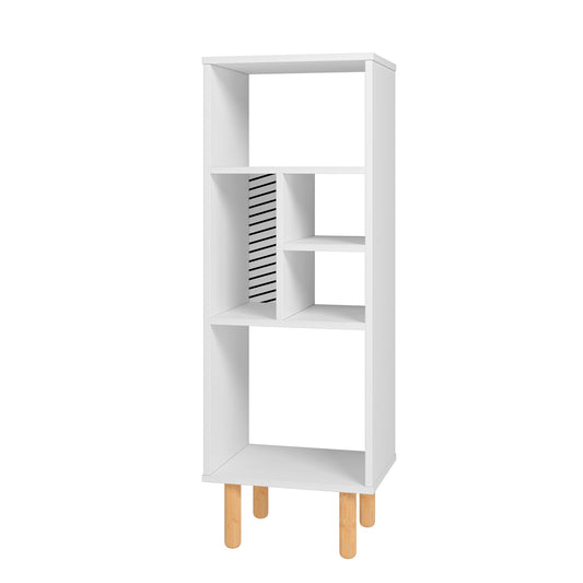 Manhattan Comfort Essex 42.51 Bookcase with 5 Shelves in White and Zebra 411AMC176