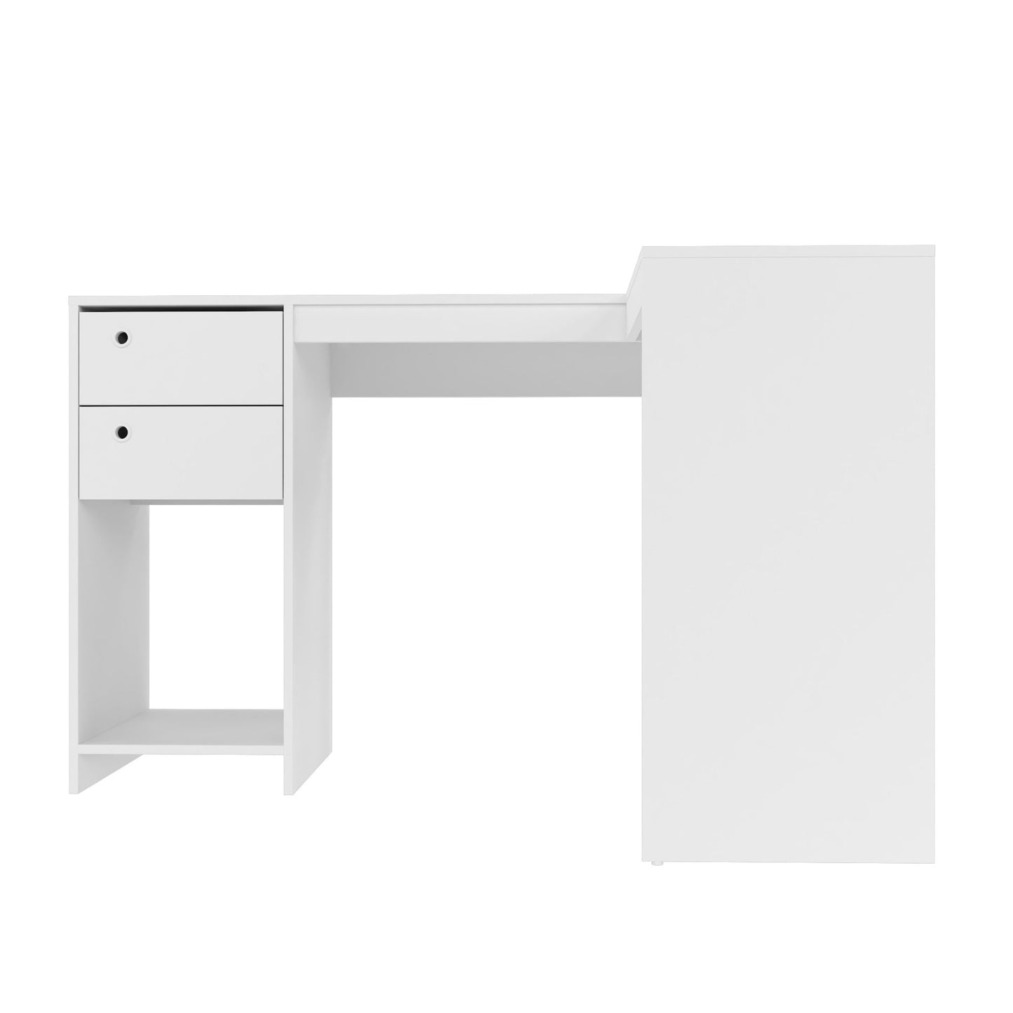 Manhattan Comfort Modest Palermo Classic "L" Shaped Desk with 2 Drawers and 1 Cubby in White 41AMC6
