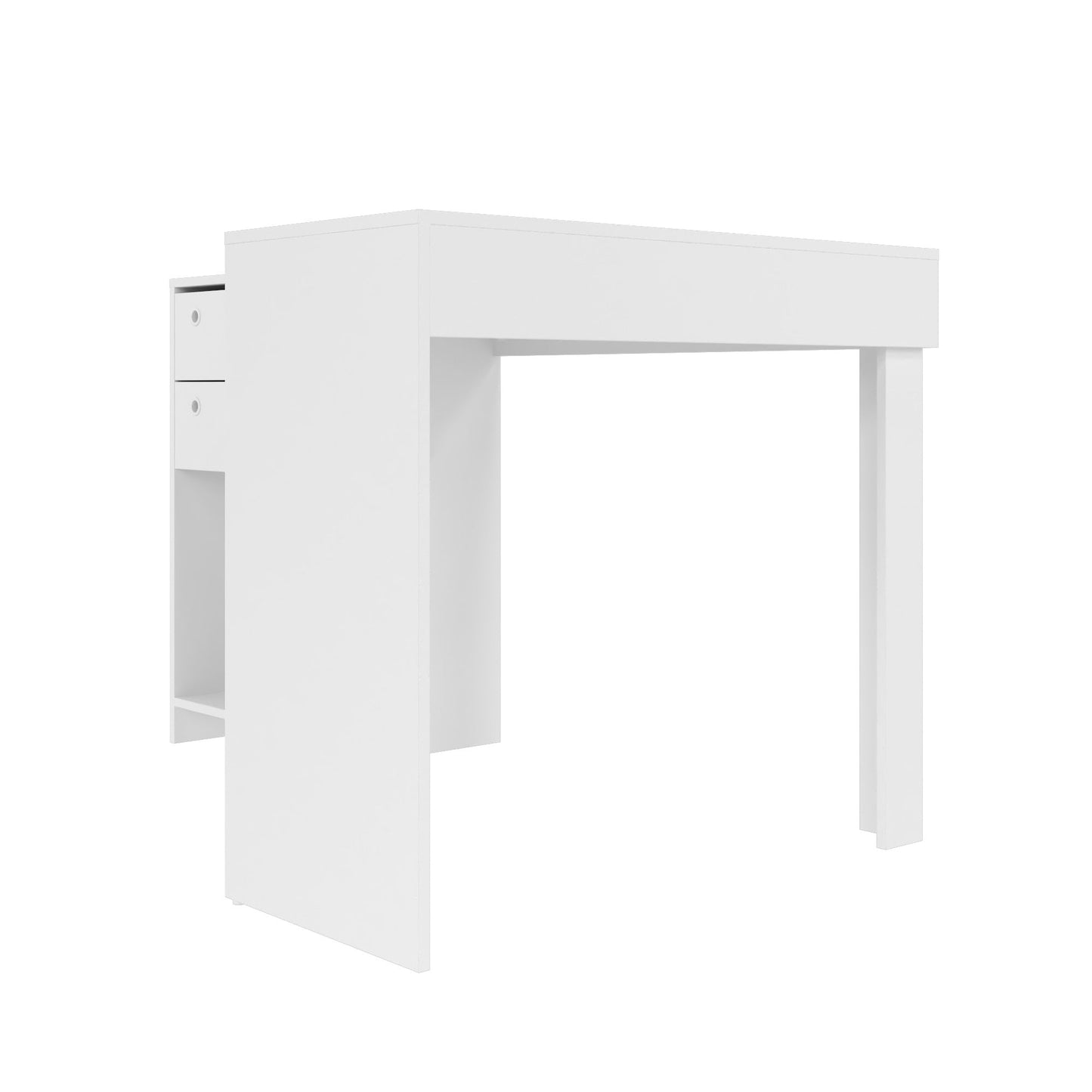 Manhattan Comfort Modest Palermo Classic "L" Shaped Desk with 2 Drawers and 1 Cubby in White 41AMC6