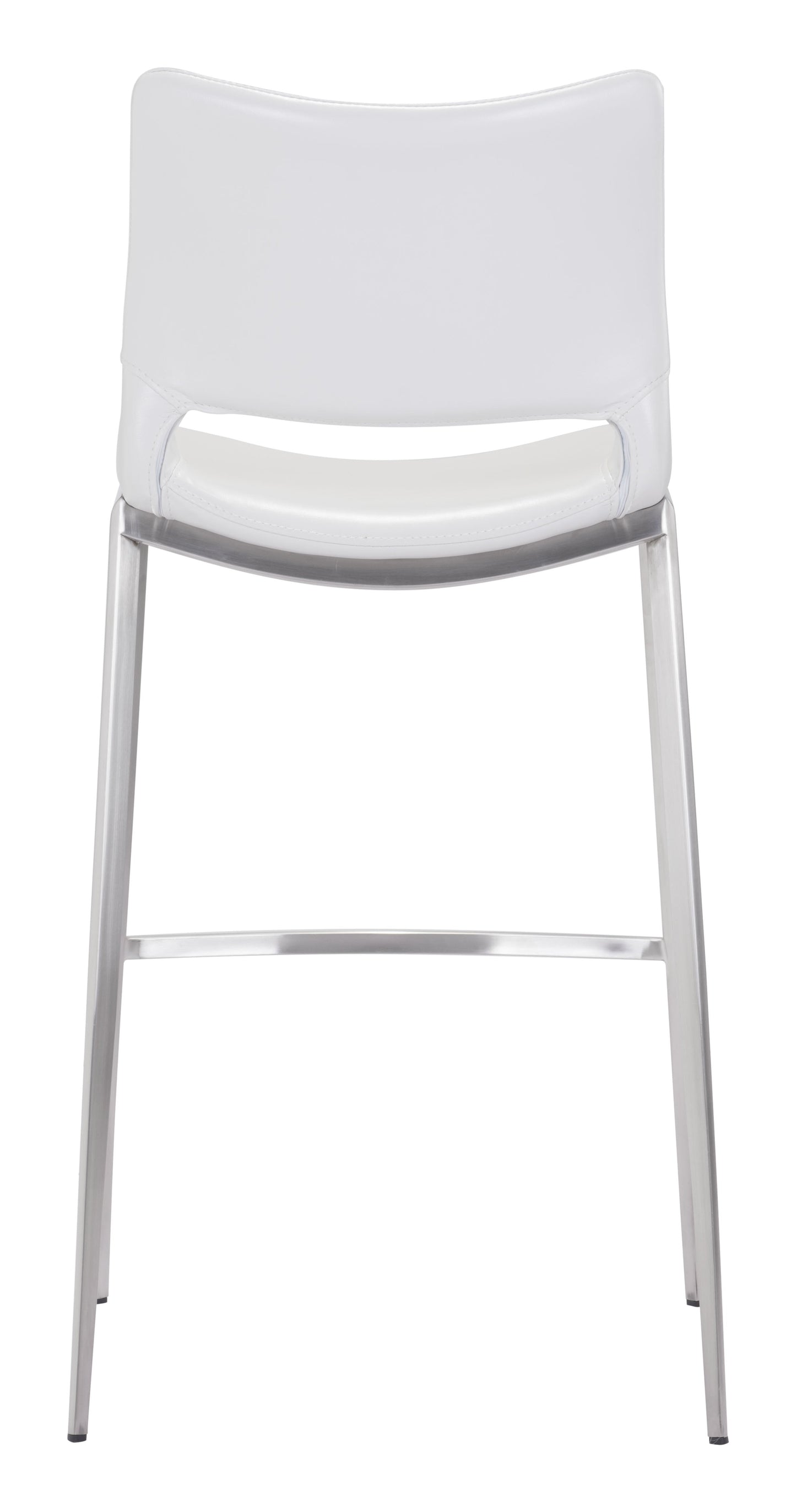 Ace Barstool (Set of 2) White & Silver