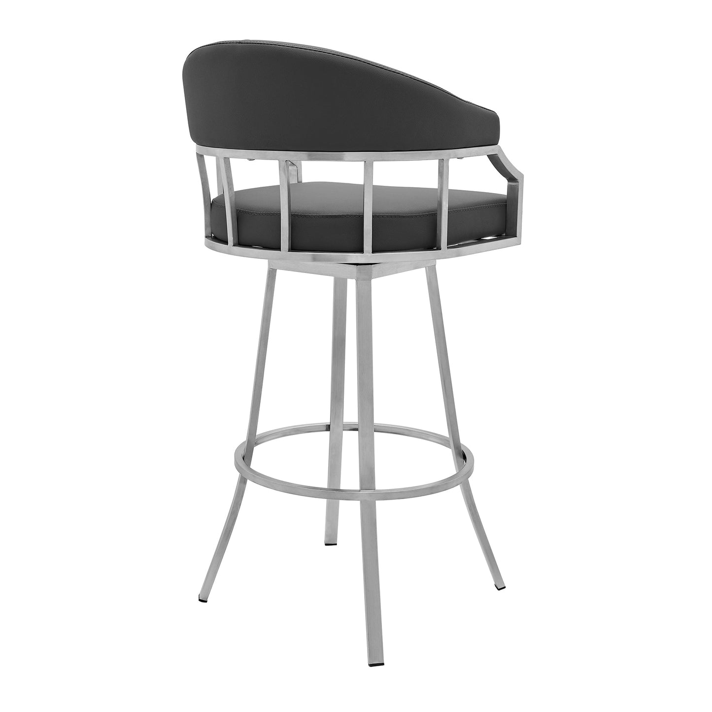 Palmdale Swivel Faux Leather Bar Stool in Various Heights and Metal Finishes