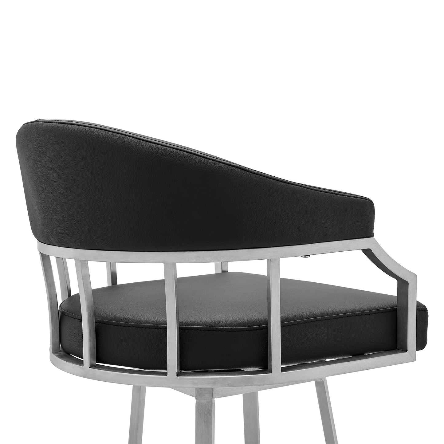 Palmdale Swivel Faux Leather Bar Stool in Various Heights and Metal Finishes