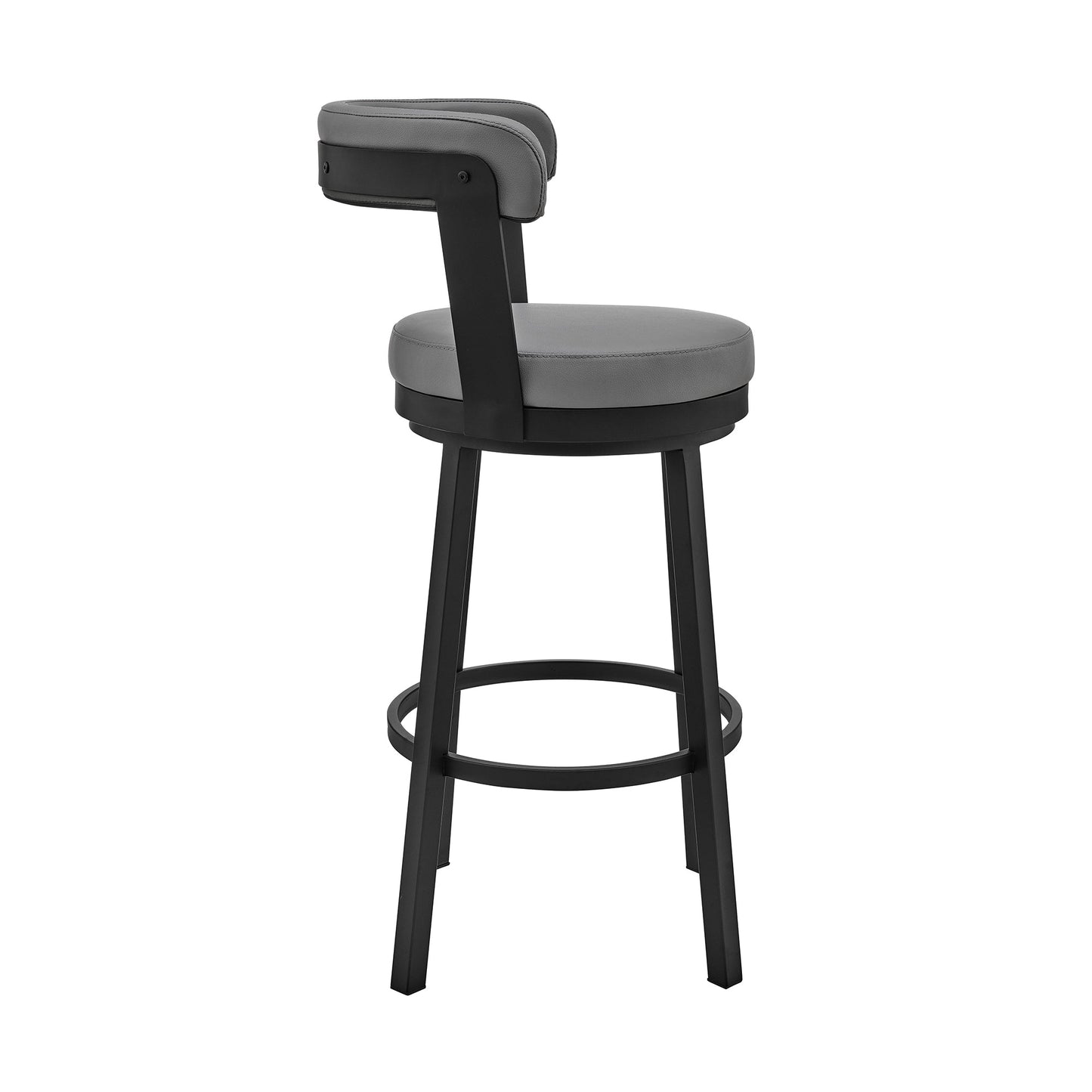 Kobe Swivel Bar Stool in Counter and Bar Height with Various Finishes and Faux Leather