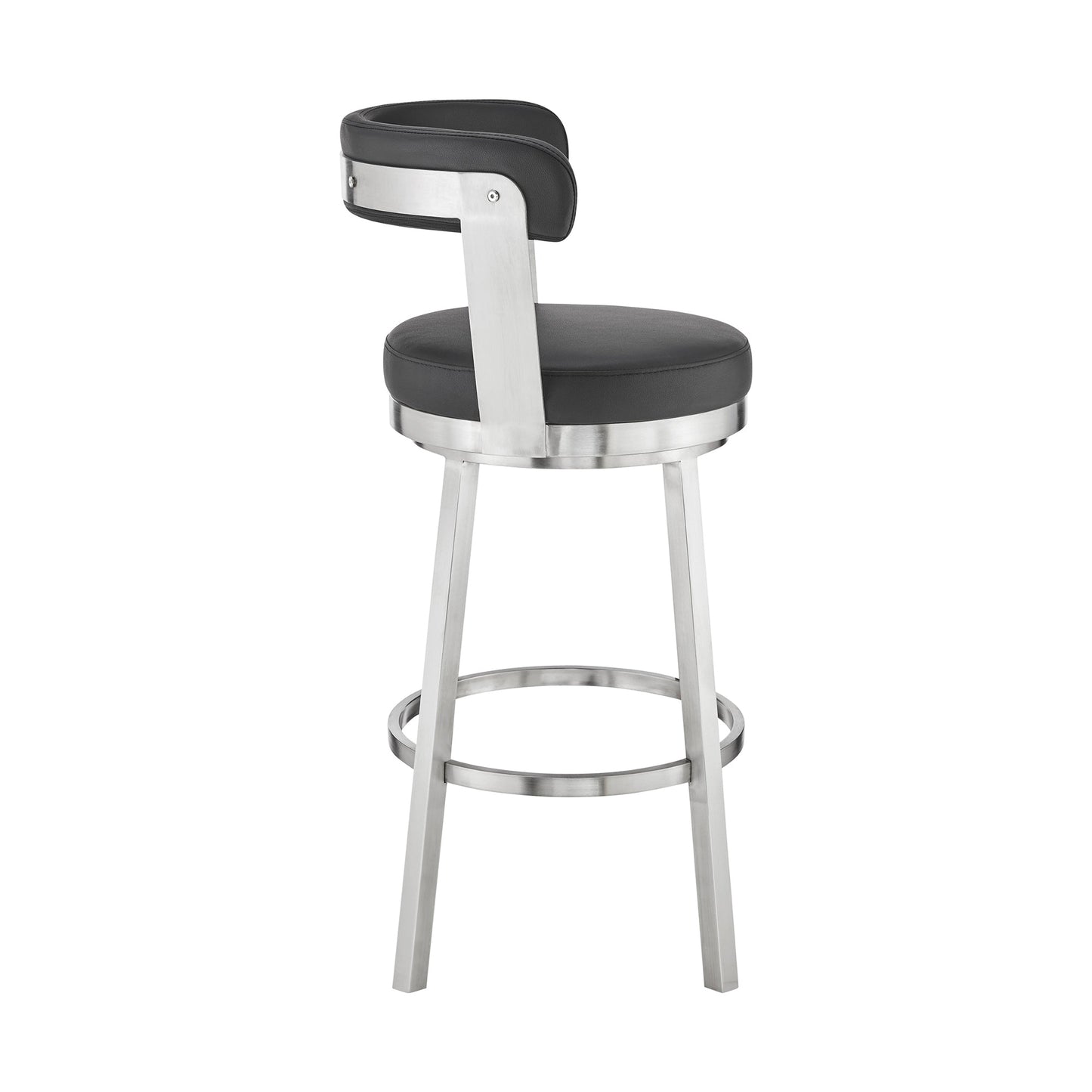 Kobe Swivel Bar Stool in Counter and Bar Height with Various Finishes and Faux Leather