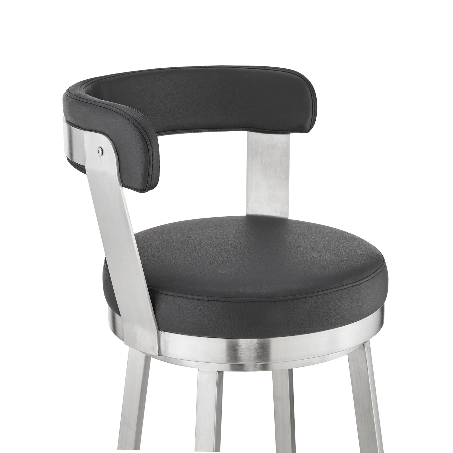 Kobe Swivel Bar Stool in Counter and Bar Height with Various Finishes and Faux Leather