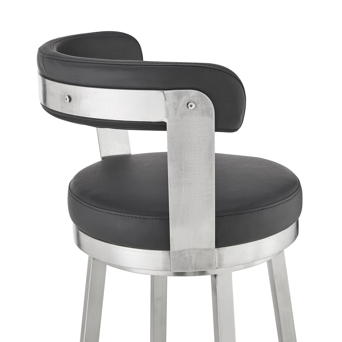 Kobe Swivel Bar Stool in Counter and Bar Height with Various Finishes and Faux Leather