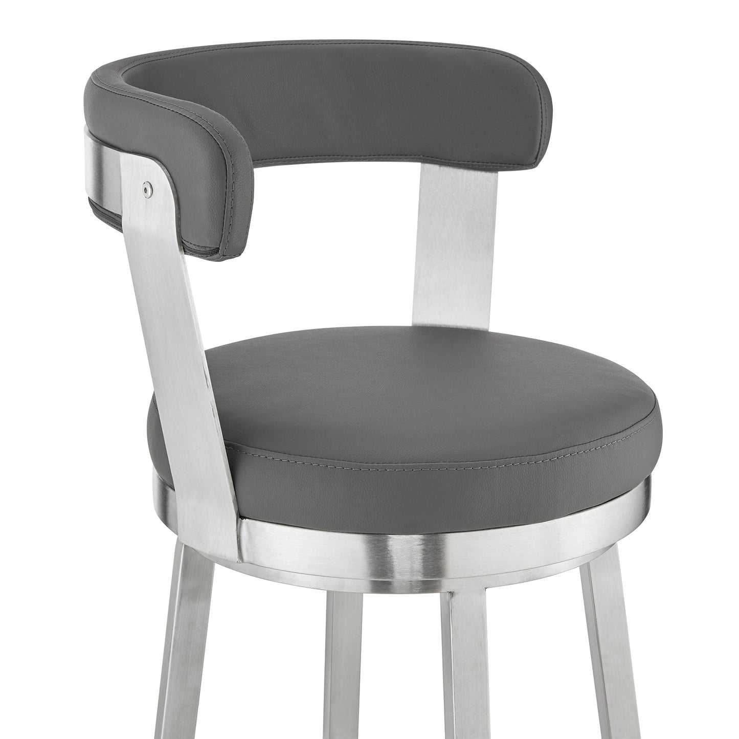 Kobe Swivel Bar Stool in Counter and Bar Height with Various Finishes and Faux Leather
