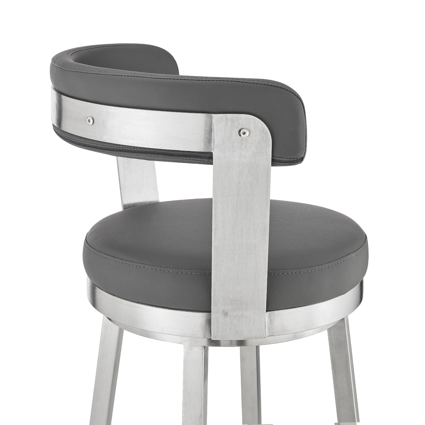 Kobe Swivel Bar Stool in Counter and Bar Height with Various Finishes and Faux Leather