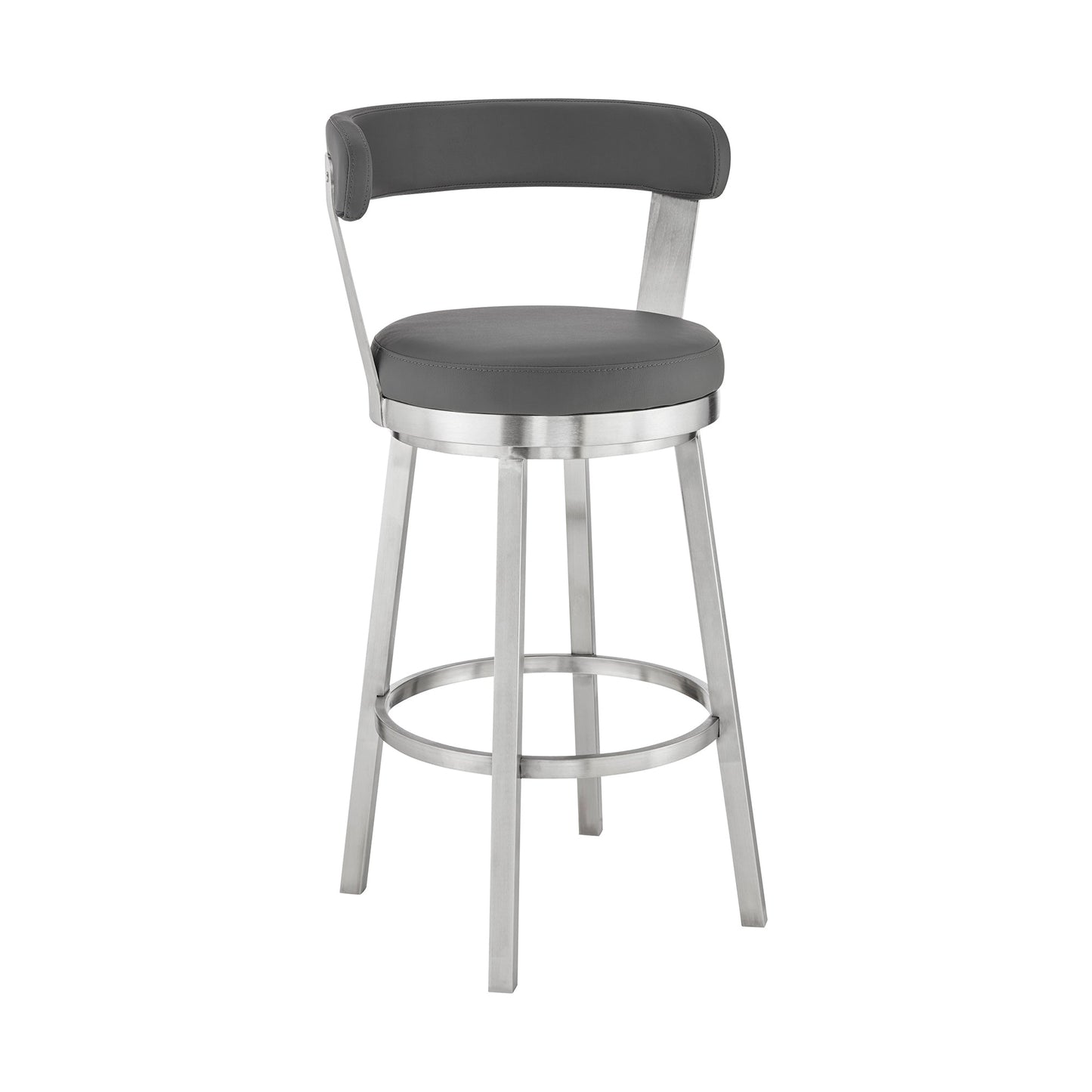 Kobe Swivel Bar Stool in Counter and Bar Height with Various Finishes and Faux Leather