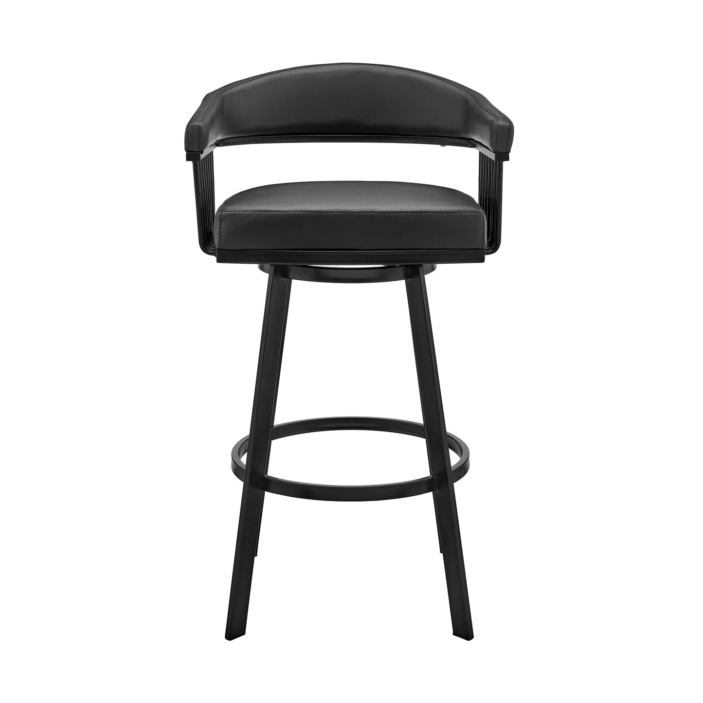 Bronson Swivel Bar Stool in Various Finishes and Faux Leather Options